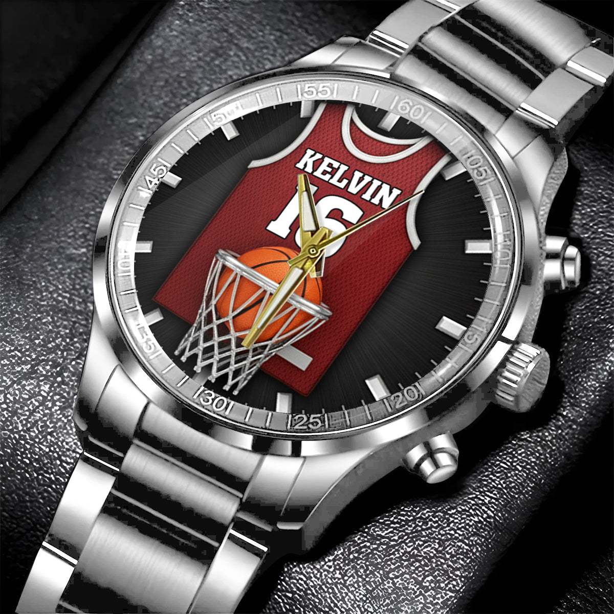 Montre-bracelet personnalisée « Amoureux du basketball »