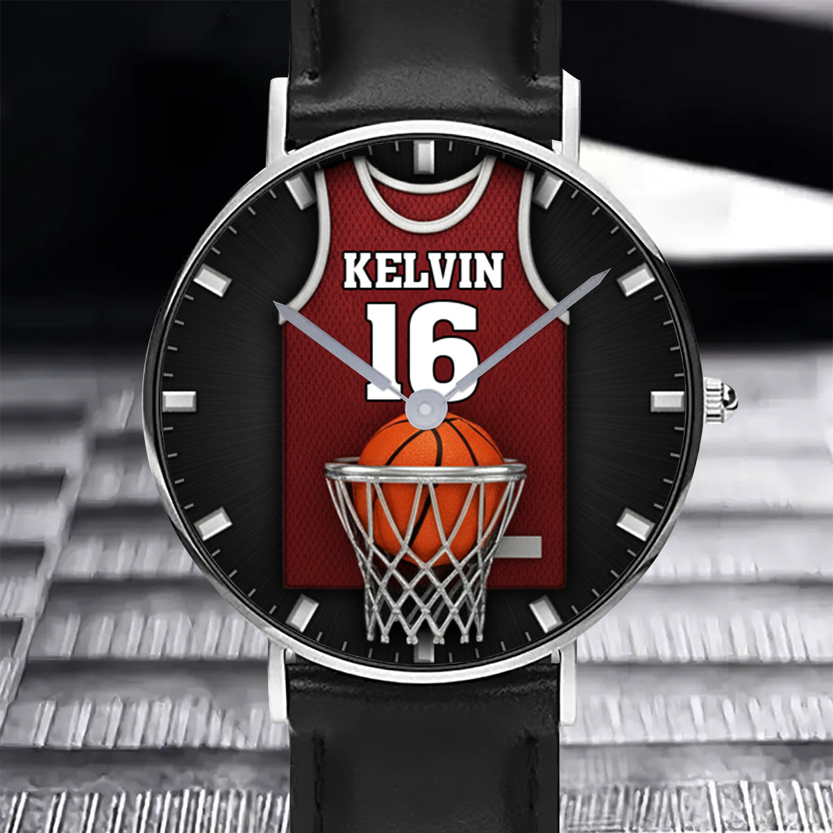 Montre-bracelet personnalisée « Amoureux du basketball »