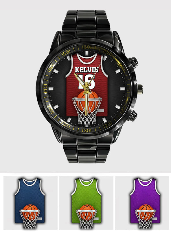 Montre-bracelet personnalisée « Amoureux du basketball »