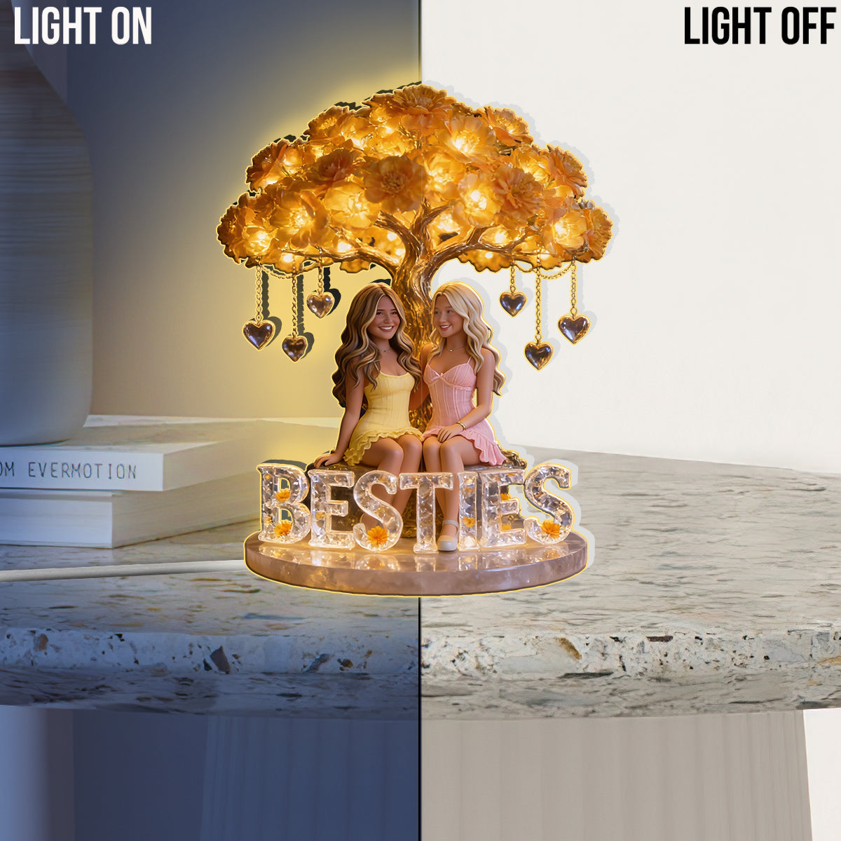 Besties Forever - Personalized Bestie Acrylic LED Night Light