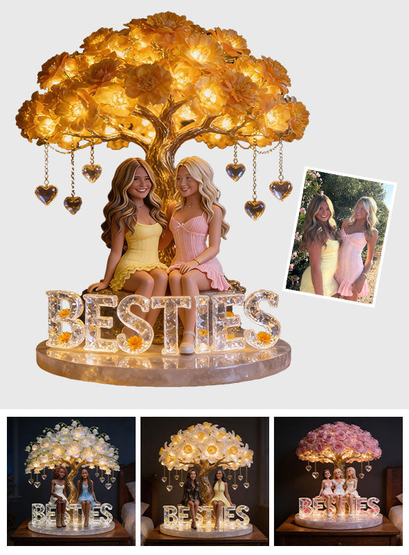 Besties Forever - Personalized Bestie Acrylic LED Night Light