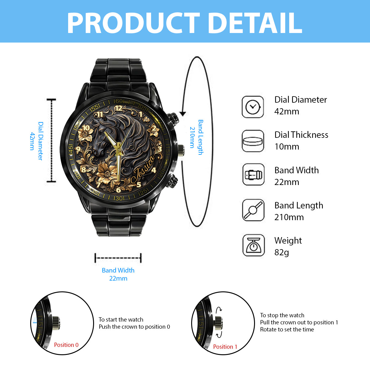 Love Horses - Personalized Horse Hand Watch
