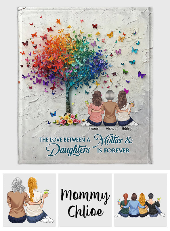 Mother And Daughter Forever Linked Together - Personalized Mother Blanket