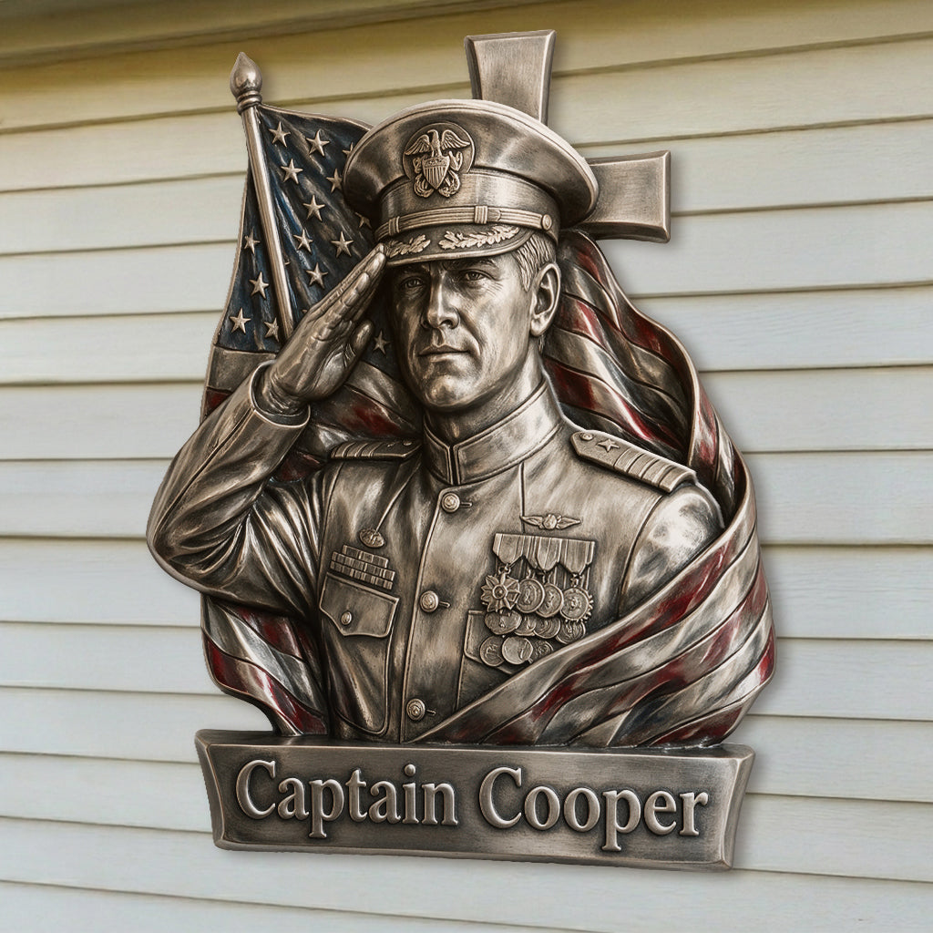 Any Photo - Personalized Veteran 3D Printed Cut Metal Sign