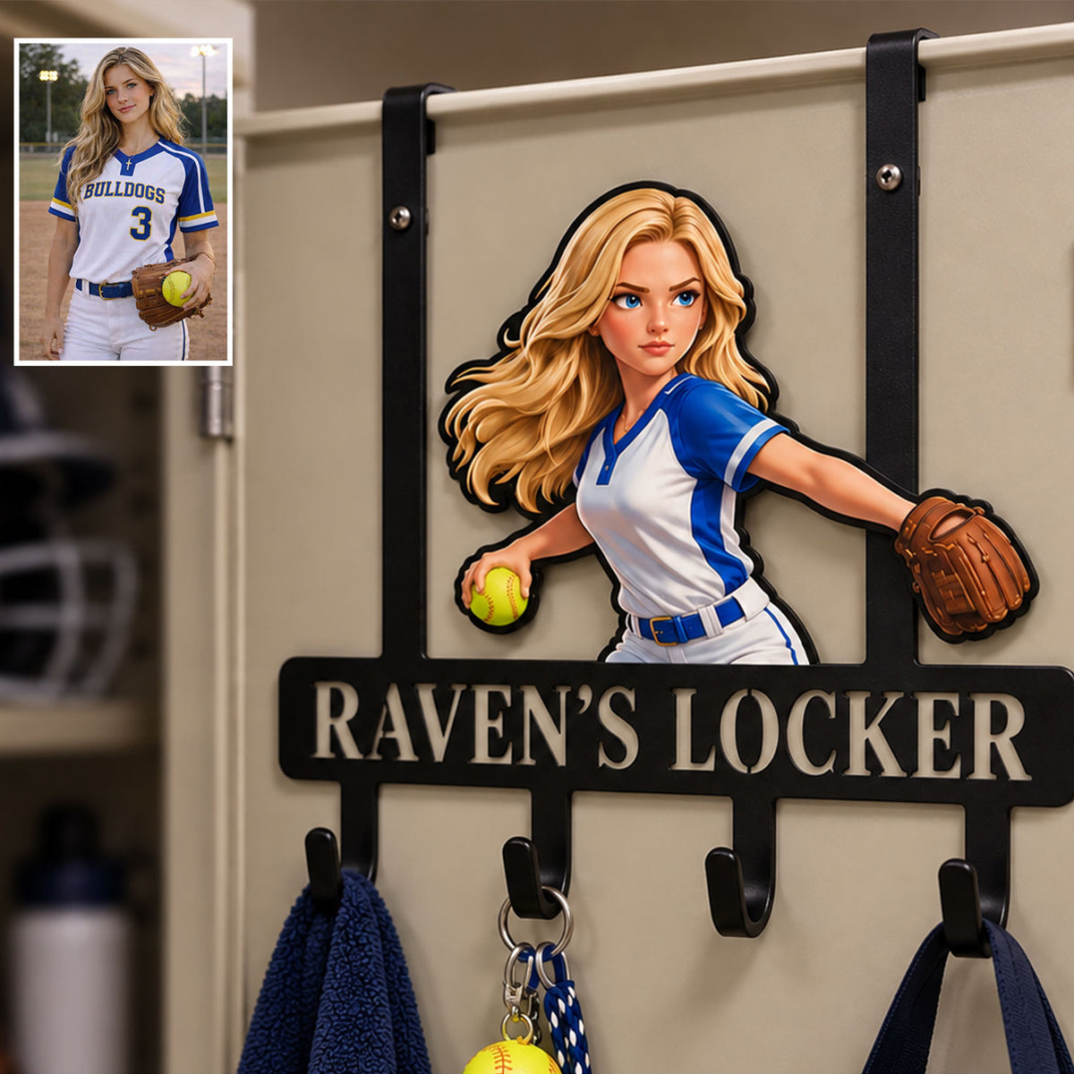Custom Any Sport, Any Photo - Personalized Basketball Metal Door Hooks