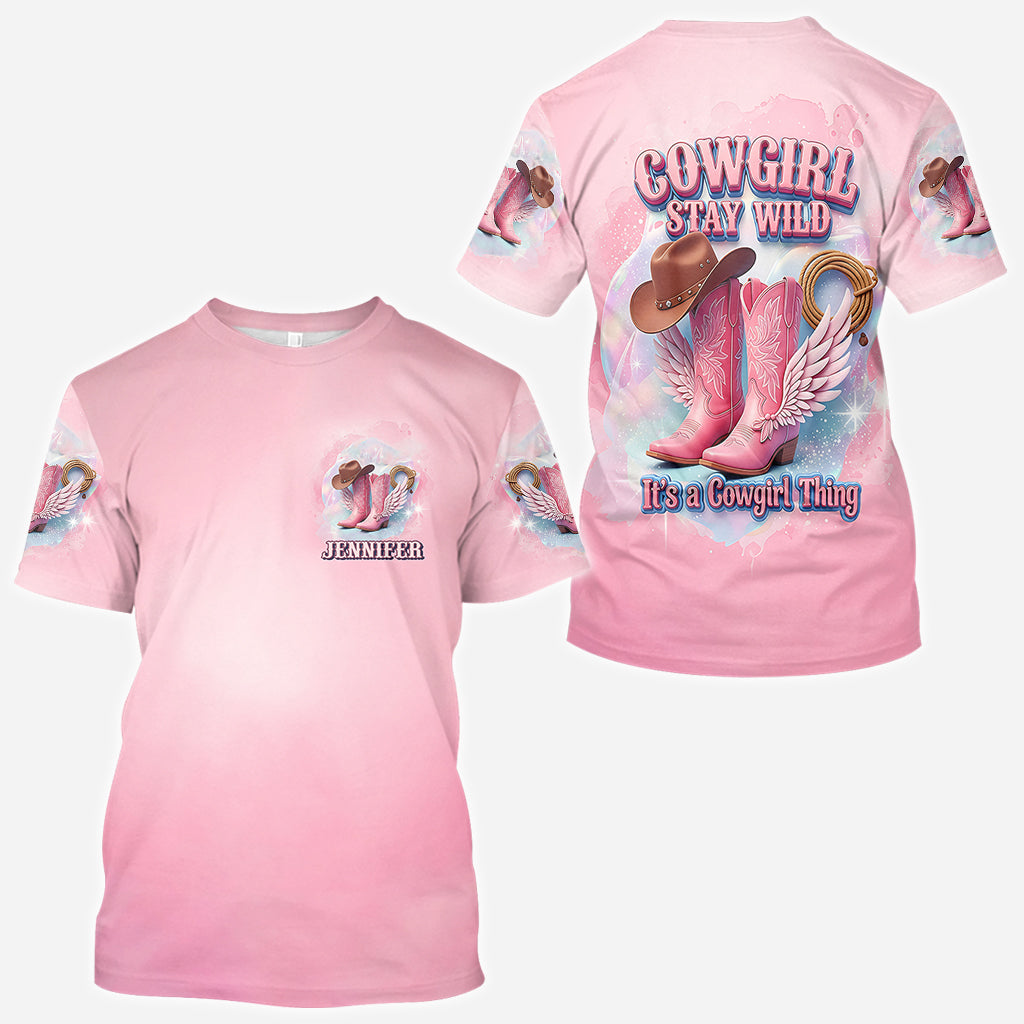 Cowgirl Stay Wild - Personalized Cowgirl All Over Shirt