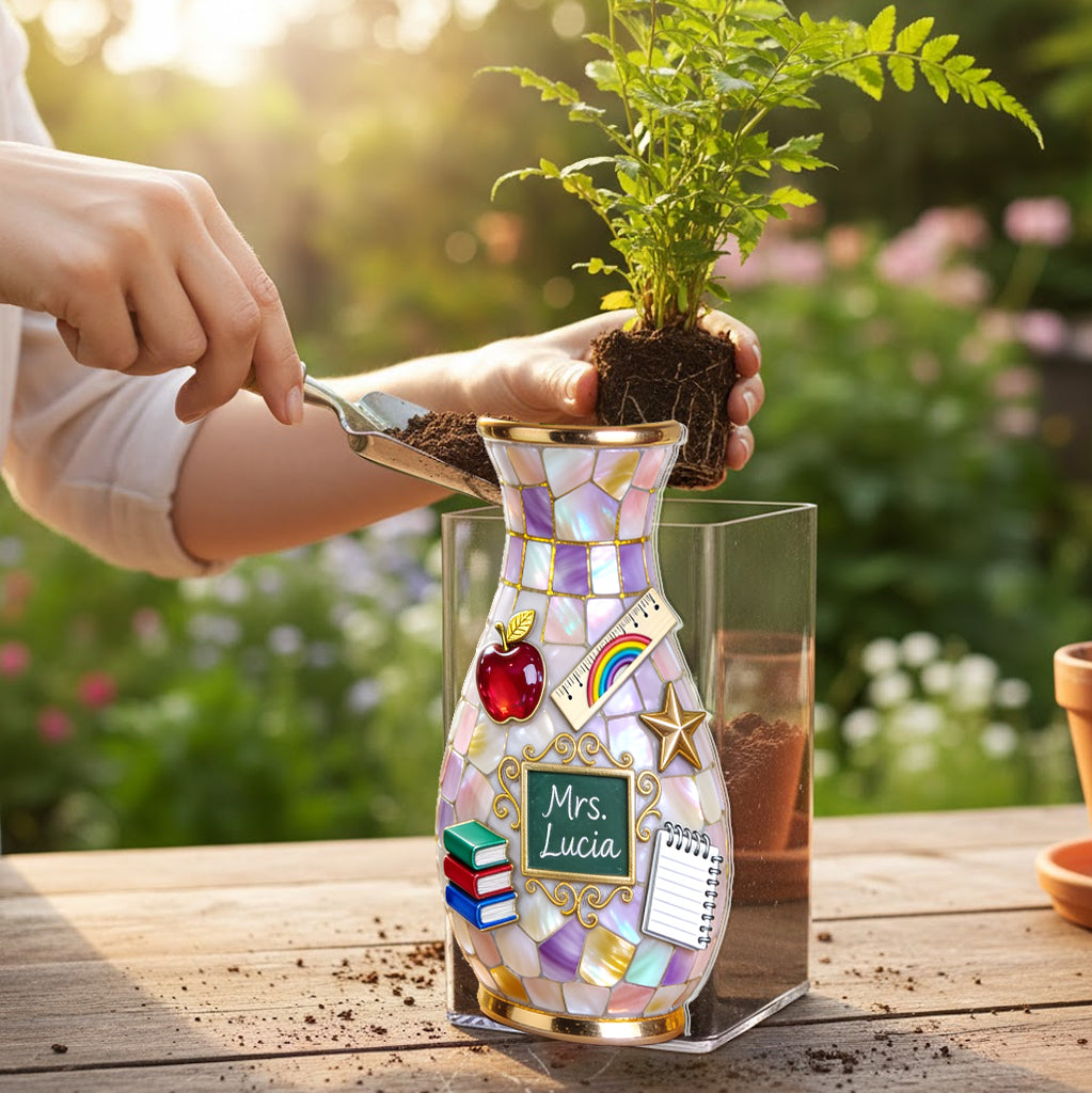 Teacher Gifts - Personalized Teacher Acrylic Pot