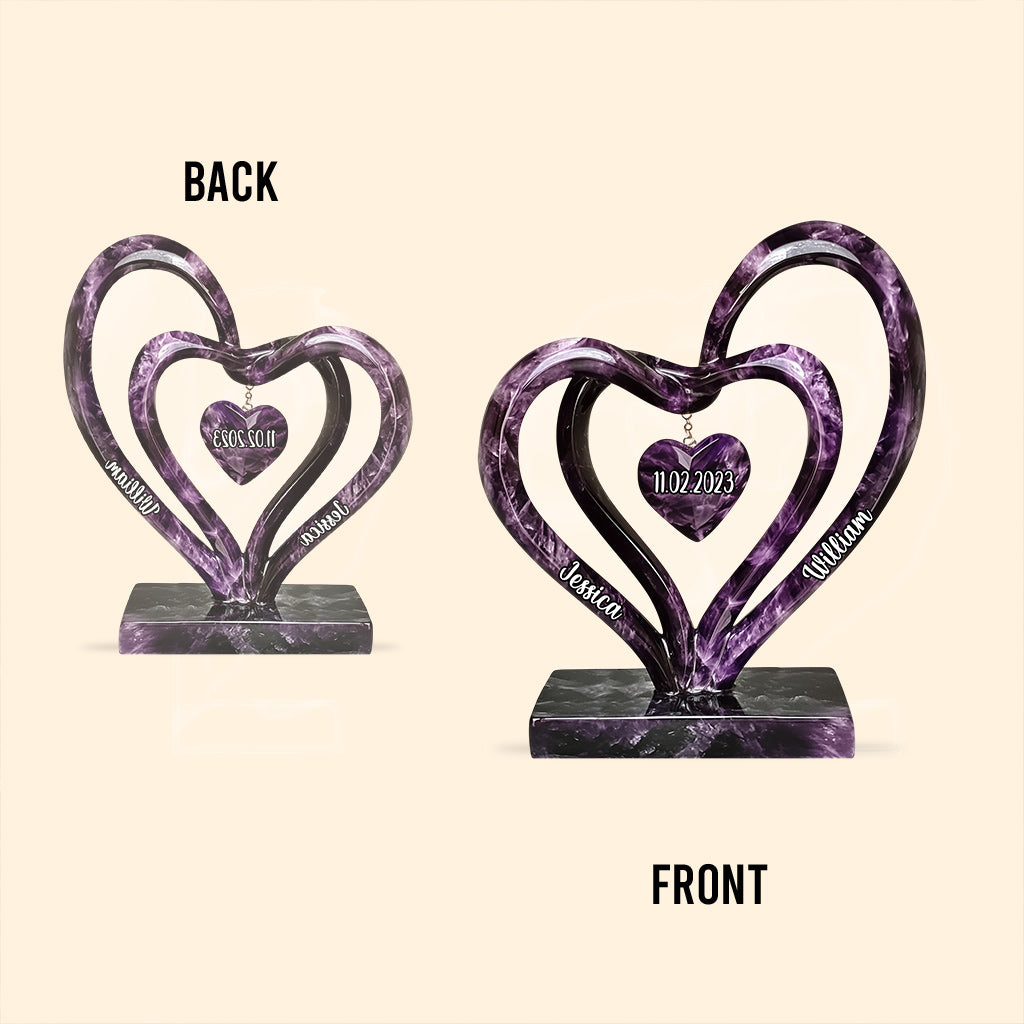 Amour éternel - Plaque acrylique personnalisée pour couple, en forme sur mesure