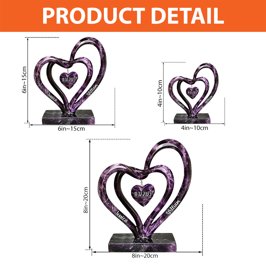 Amour éternel - Plaque acrylique personnalisée pour couple, en forme sur mesure