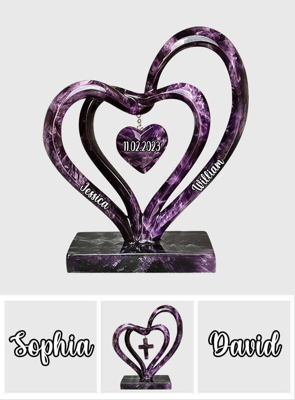 Amour éternel - Plaque acrylique personnalisée pour couple, en forme sur mesure