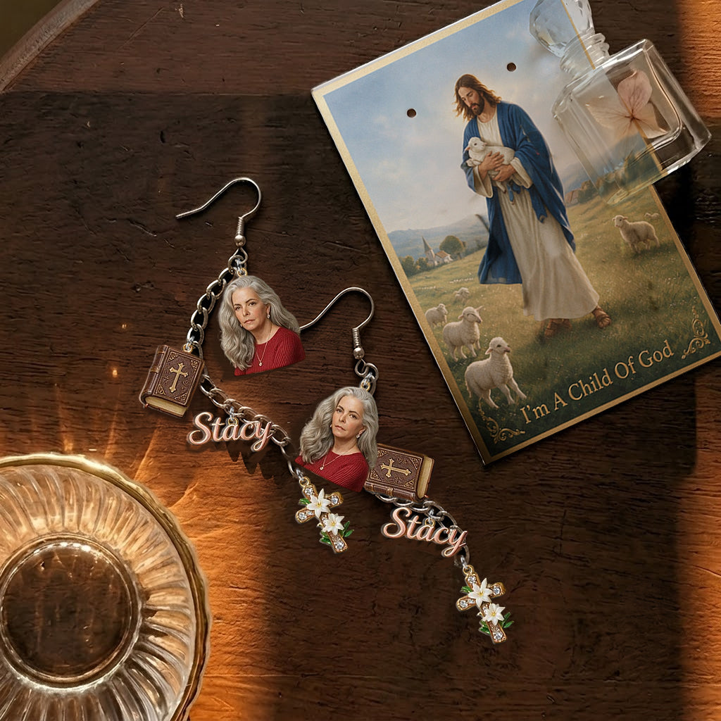 Child Of God - Personalized Christian Earrings With Card