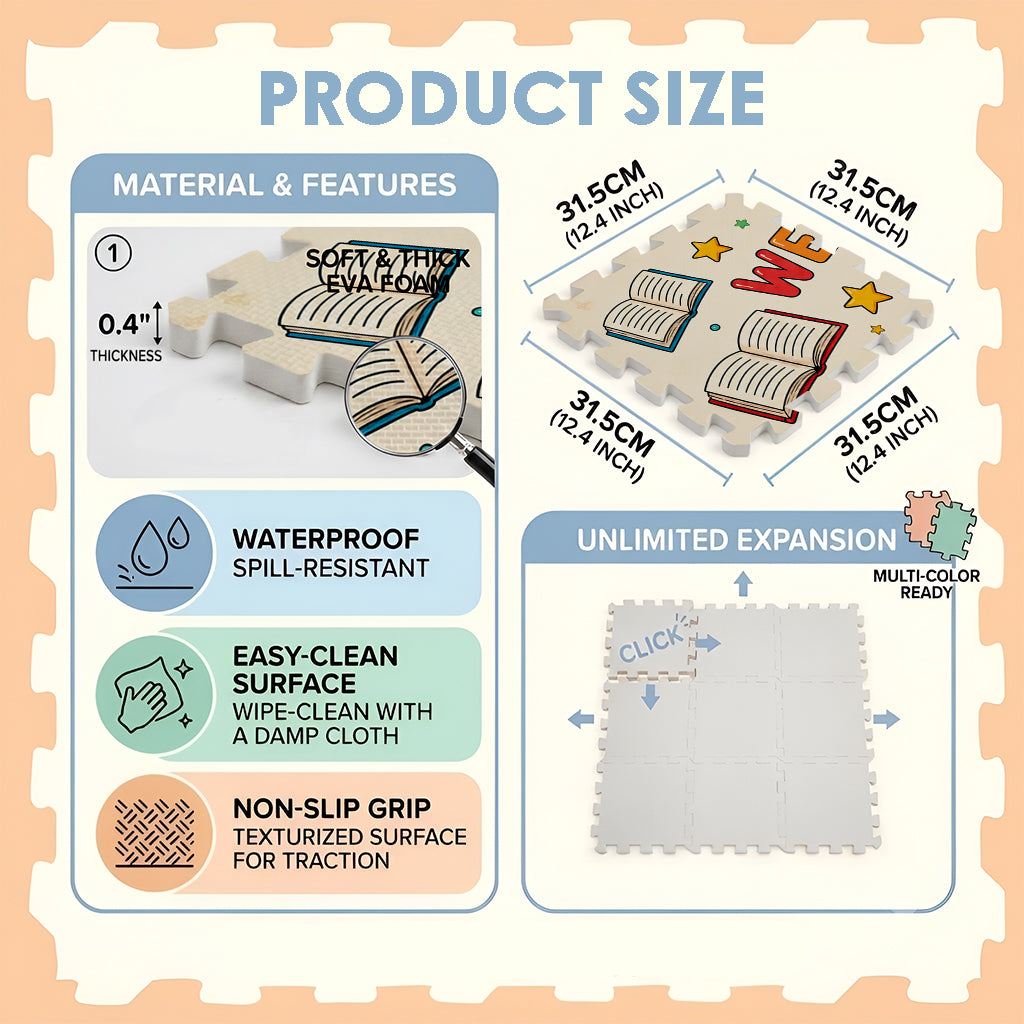 Bienvenue dans la salle de classe - Tapis puzzle en mousse personnalisé pour enseignants