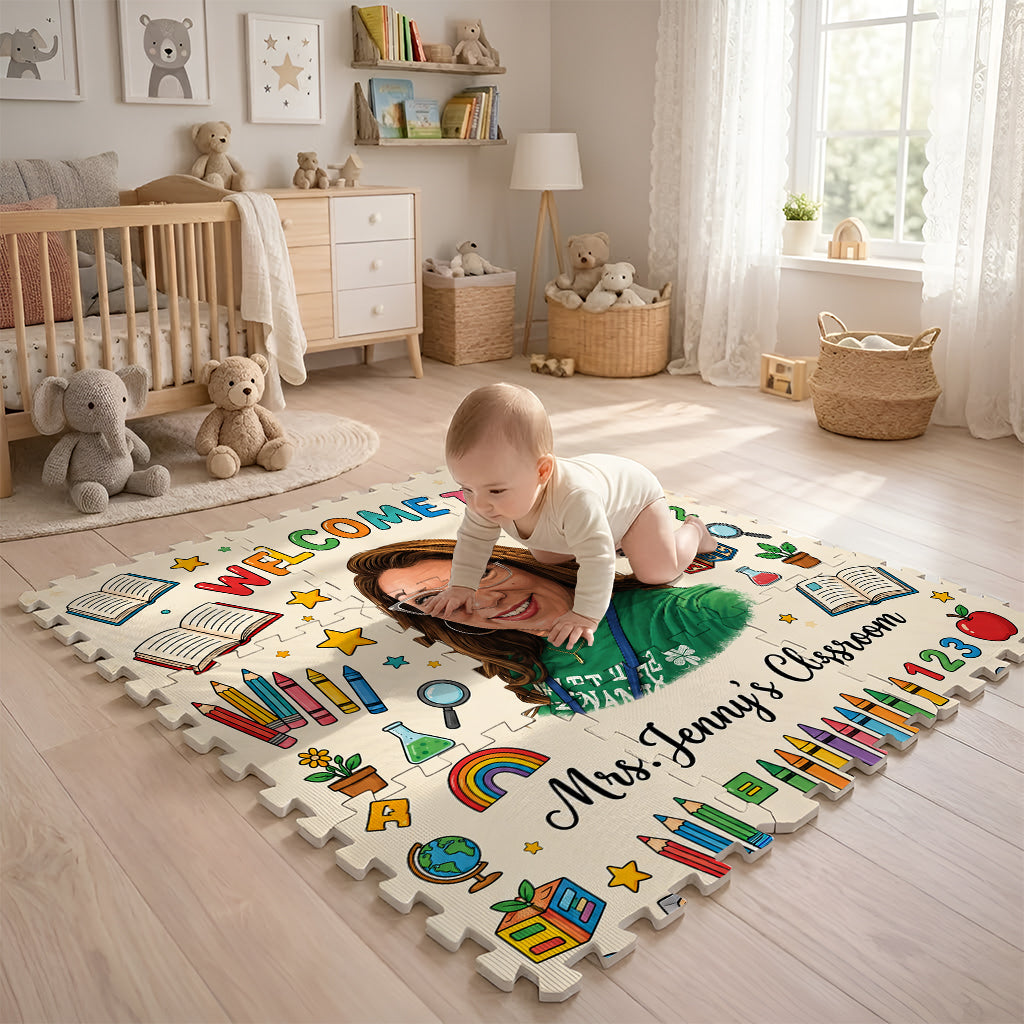 Bienvenue dans la salle de classe - Tapis puzzle en mousse personnalisé pour enseignants