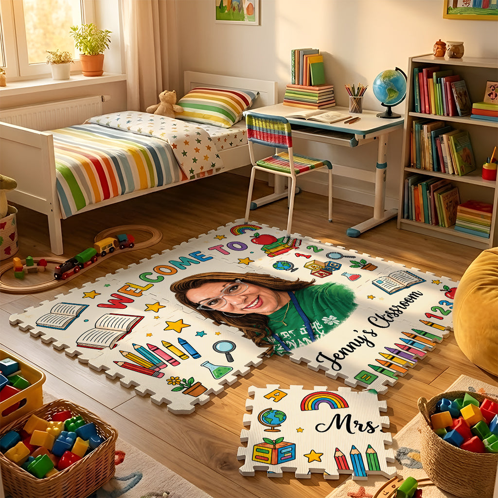 Bienvenue dans la salle de classe - Tapis puzzle en mousse personnalisé pour enseignants