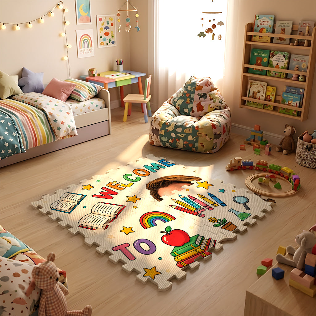 Bienvenue dans la salle de classe - Tapis puzzle en mousse personnalisé pour enseignants