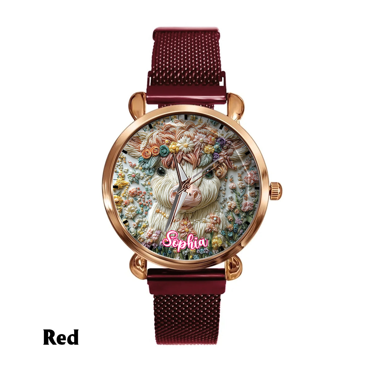 Belle vache des Highlands - Montre-bracelet personnalisée pour femme avec une vache des Highlands 