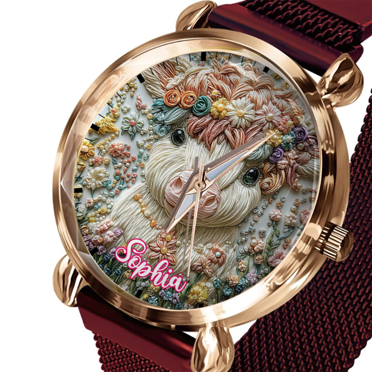 Belle vache des Highlands - Montre-bracelet personnalisée pour femme avec une vache des Highlands 