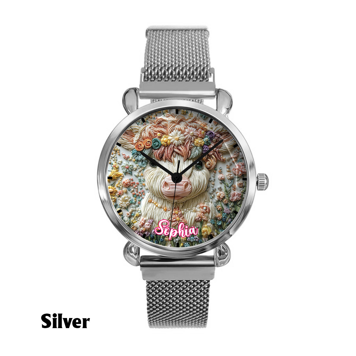 Belle vache des Highlands - Montre-bracelet personnalisée pour femme avec une vache des Highlands 