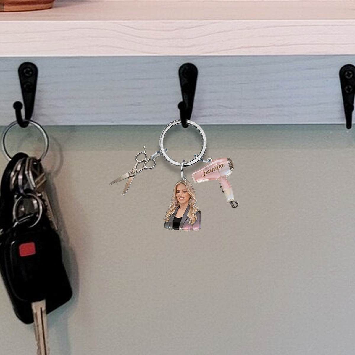 Proud Hairdresser - Personalized Hairdresser Keychain With Charms