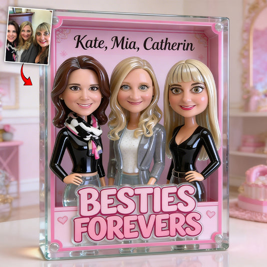 Besties Forevers - Personalized Bestie Custom Shaped Acrylic Plaque