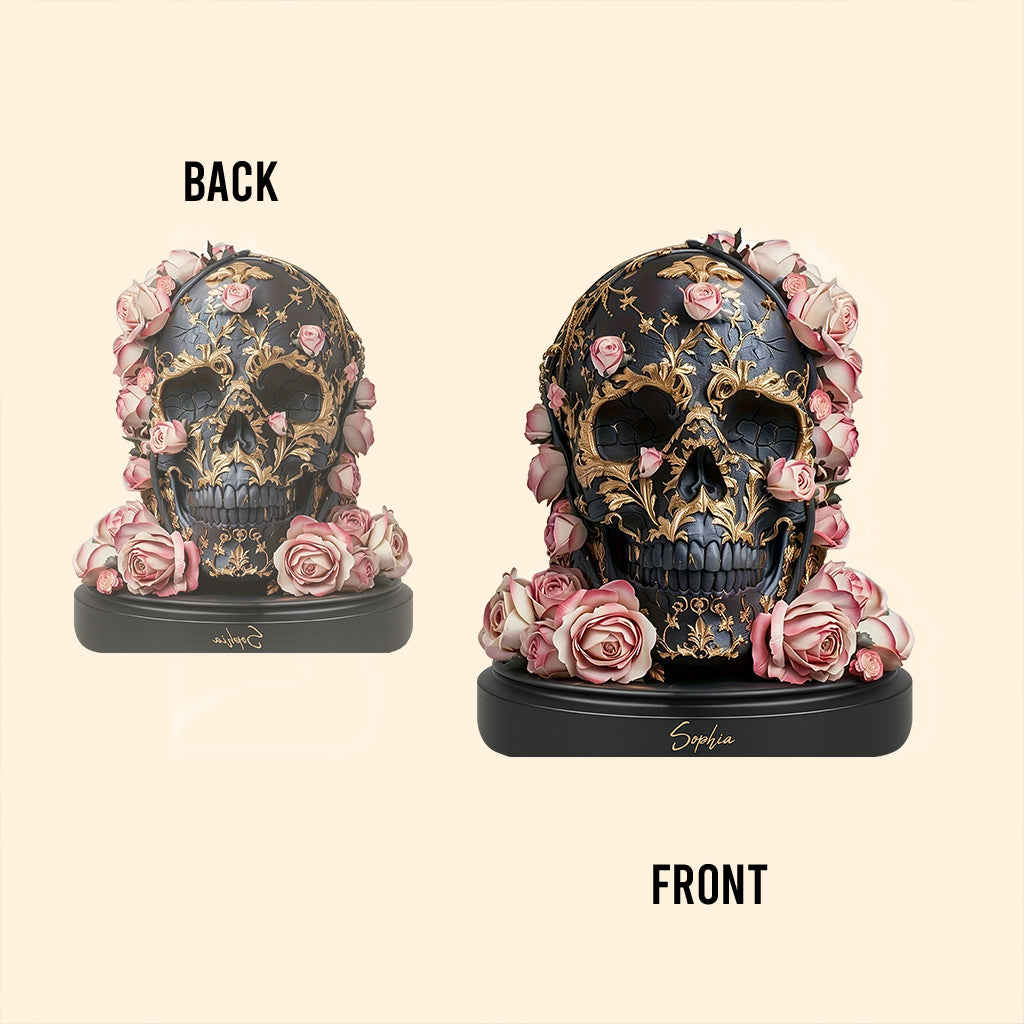 Ornate Floral Skull - Personalized Skull Custom Shaped Acrylic Plaque