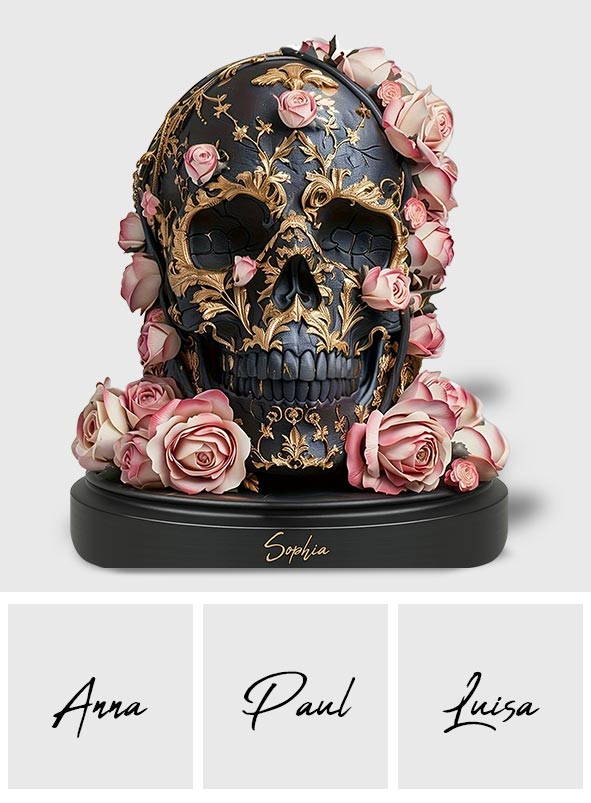 Ornate Floral Skull - Personalized Skull Custom Shaped Acrylic Plaque