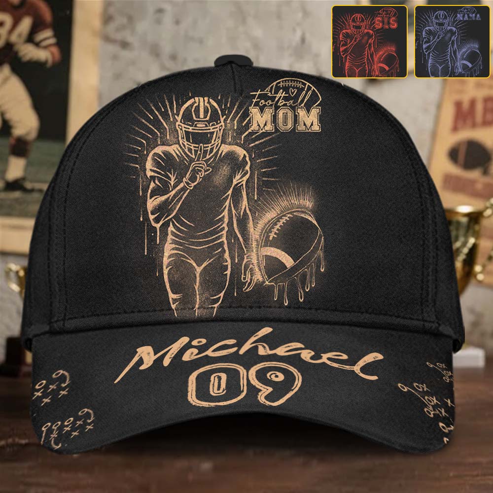 Football Mom Bleach Style - Personalized Football Classic Cap