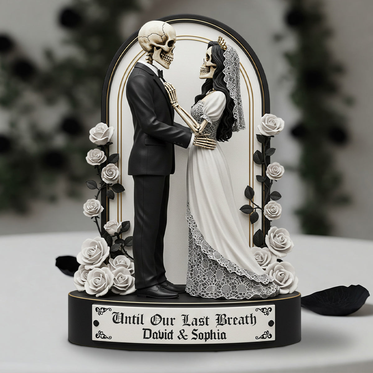 Jusqu'à notre dernier souffle - Plaque acrylique personnalisée pour couple, en forme sur mesure
