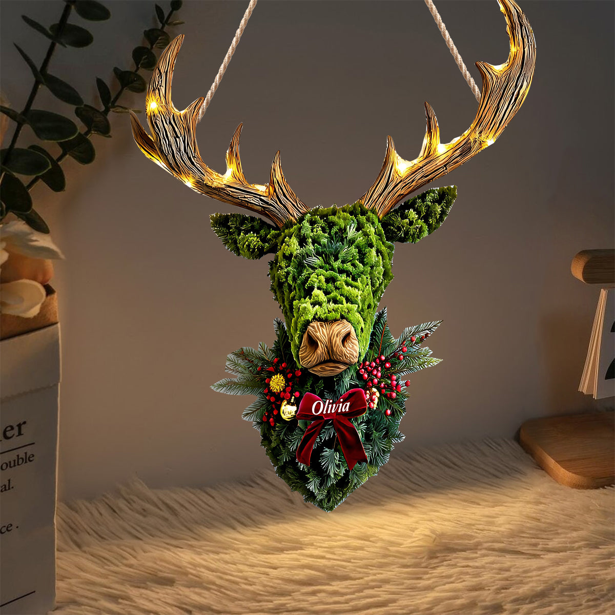 Couronne de cerf - Panneau lumineux LED personnalisé pour la chasse