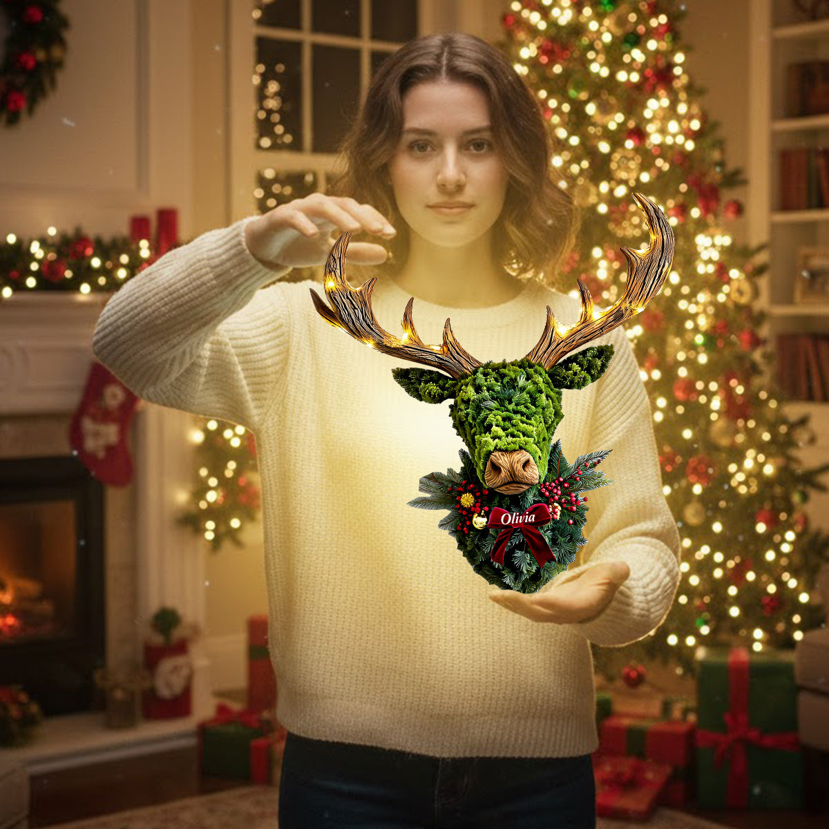 Couronne de cerf - Panneau lumineux LED personnalisé pour la chasse