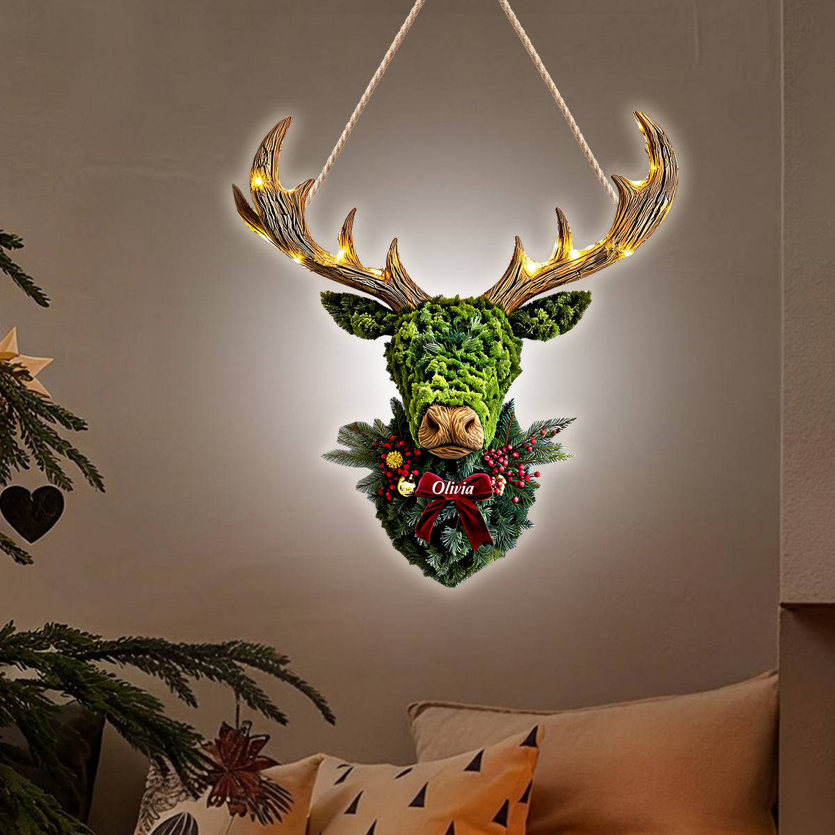 Couronne de cerf - Panneau lumineux LED personnalisé pour la chasse