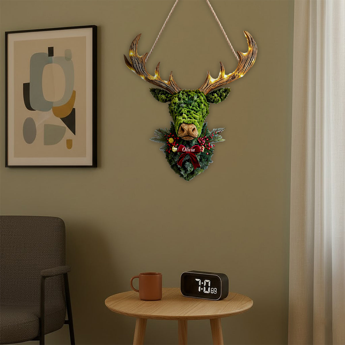 Couronne de cerf - Panneau lumineux LED personnalisé pour la chasse