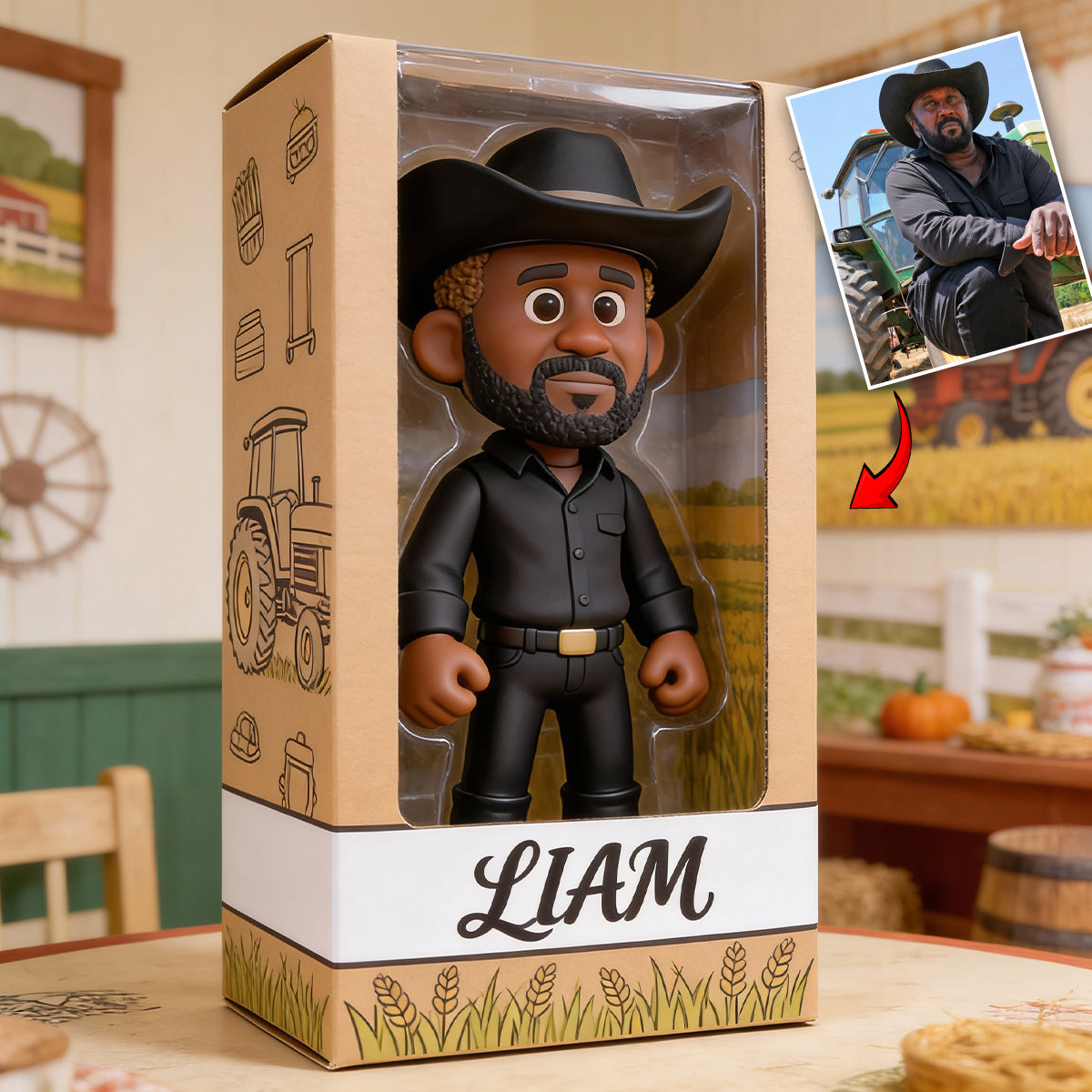 Cadeaux pour agriculteurs - Plaque acrylique personnalisée en forme d'agriculteur