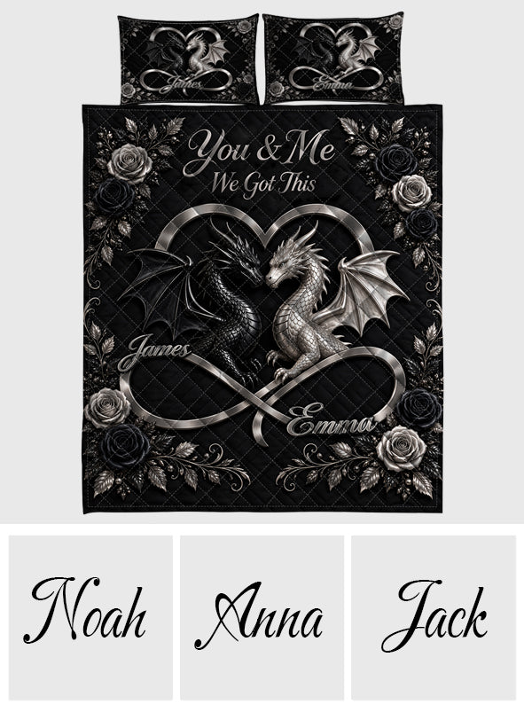 You & Me We Got This - Personalized Dragon Quilt Set