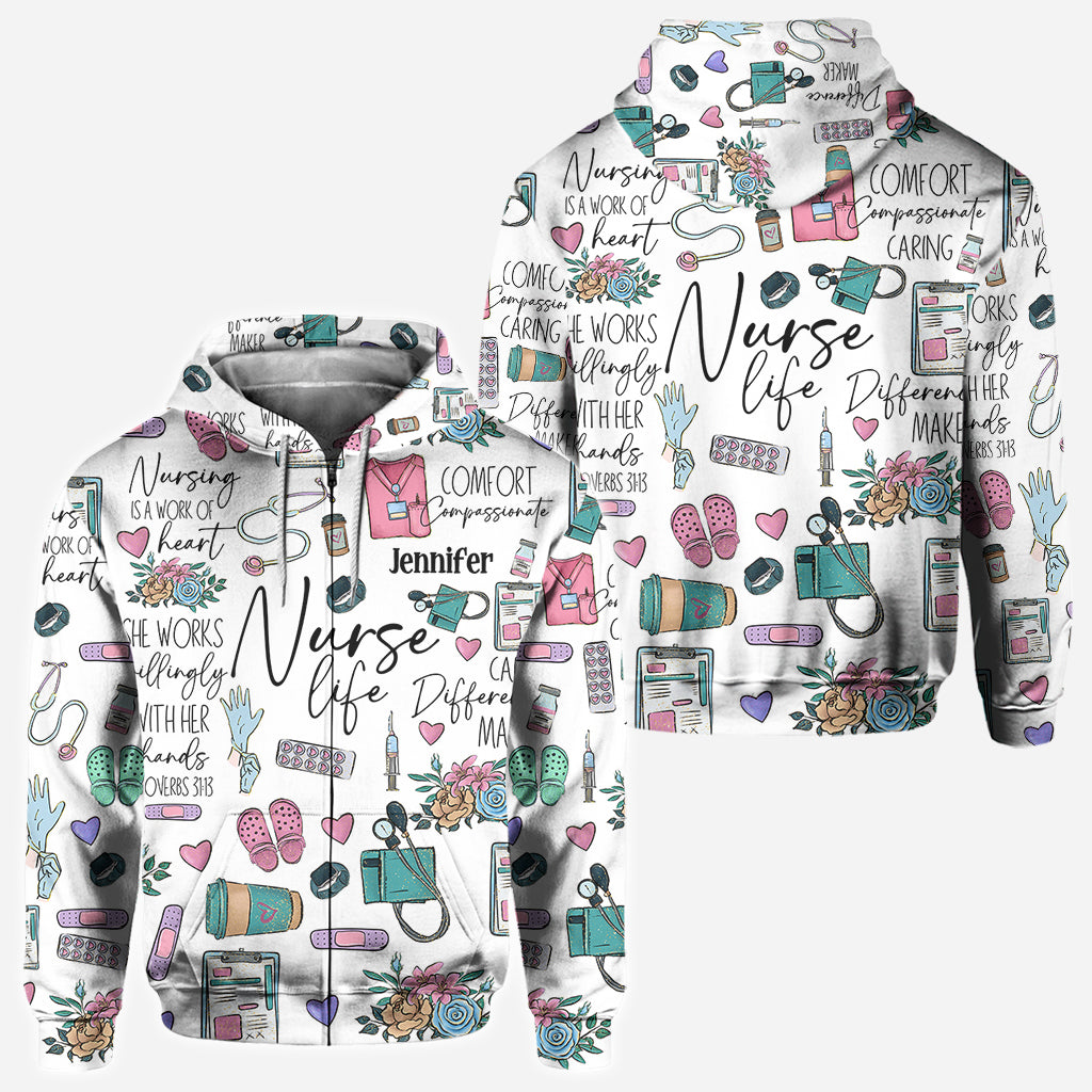 Le métier d'infirmière est un travail de cœur - T-shirt personnalisé pour infirmière