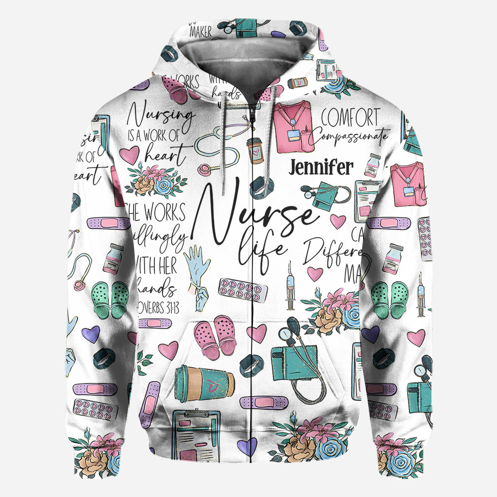 Le métier d'infirmière est un travail de cœur - T-shirt personnalisé pour infirmière