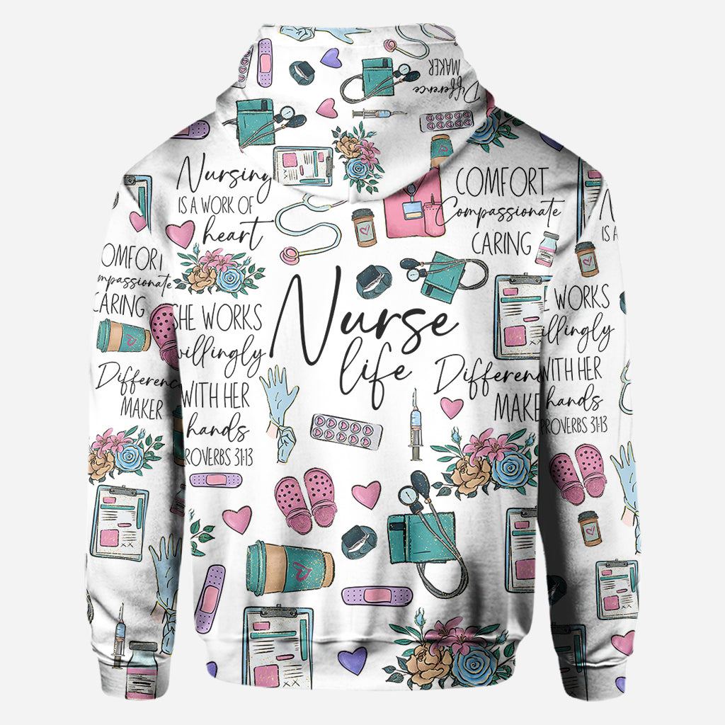 Le métier d'infirmière est un travail de cœur - T-shirt personnalisé pour infirmière