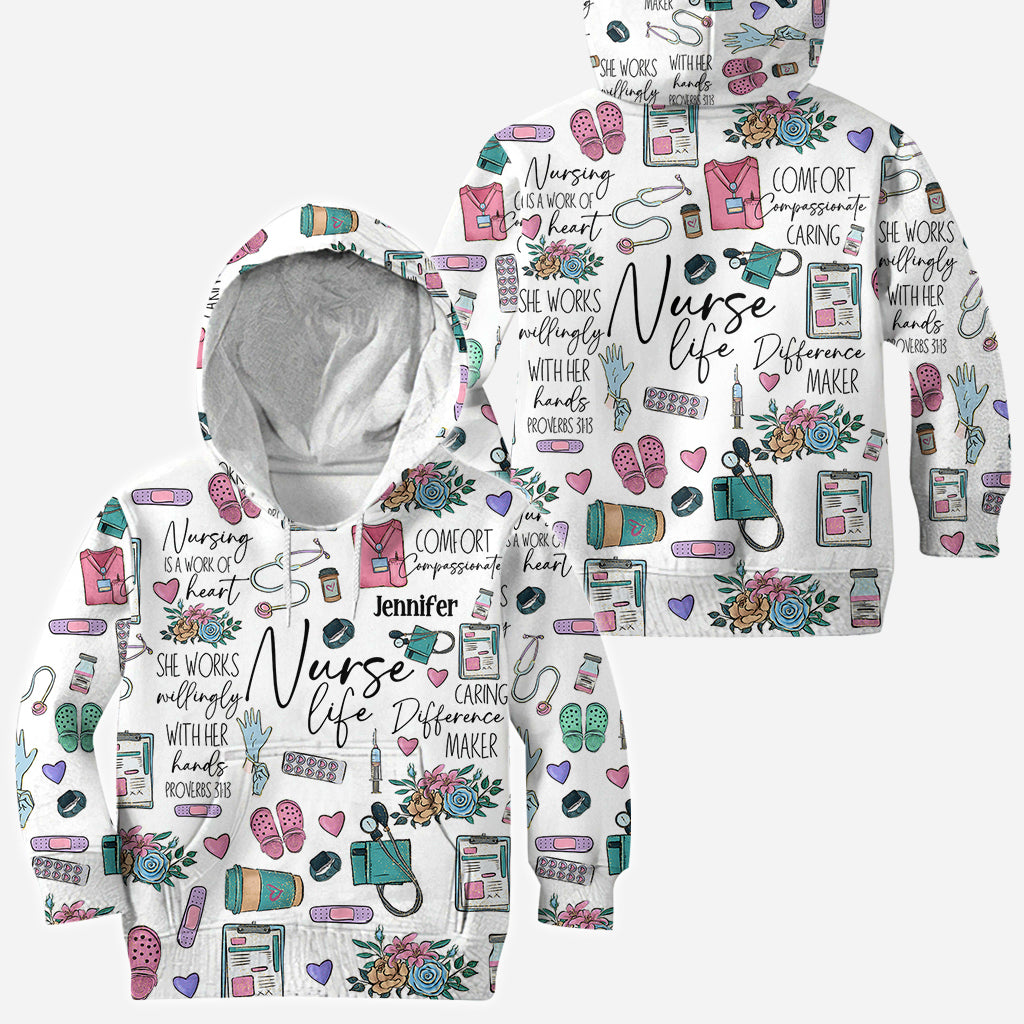 Le métier d'infirmière est un travail de cœur - T-shirt personnalisé pour infirmière