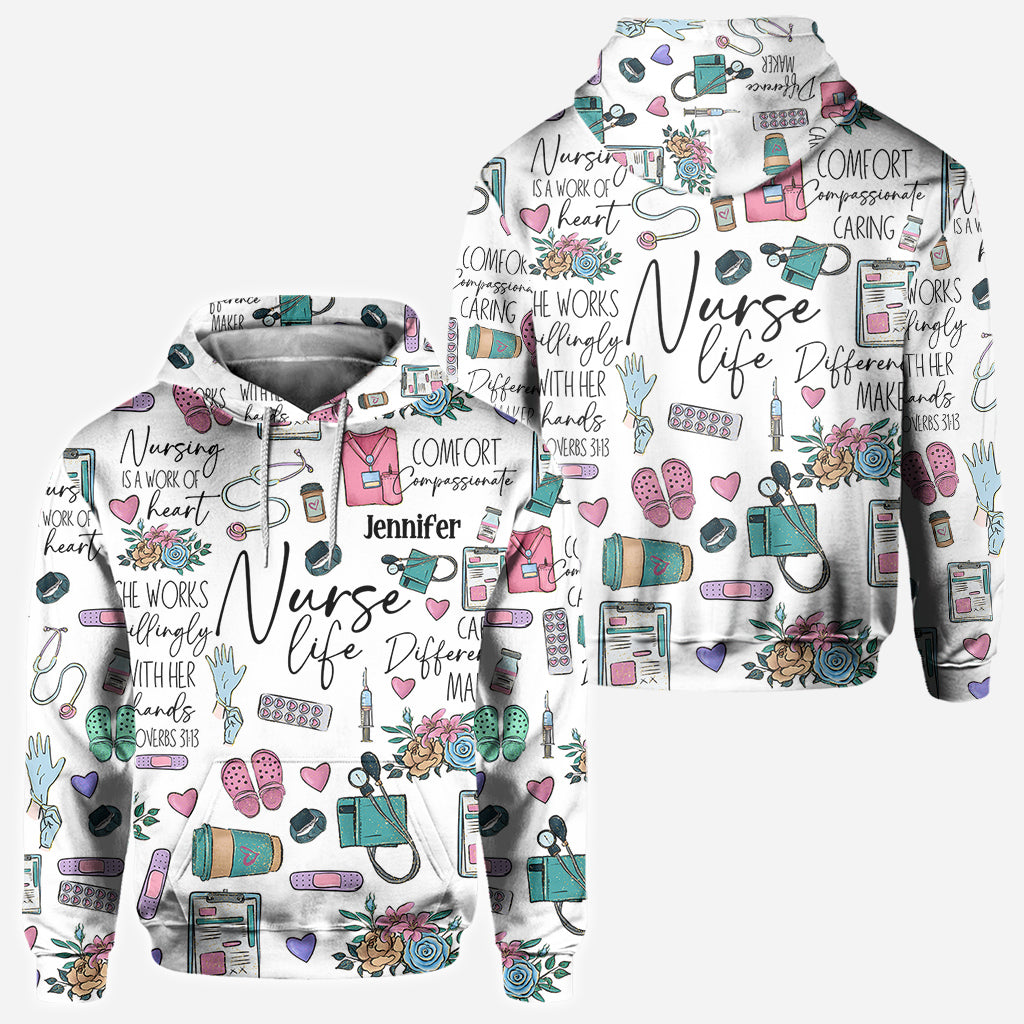 Le métier d'infirmière est un travail de cœur - T-shirt personnalisé pour infirmière