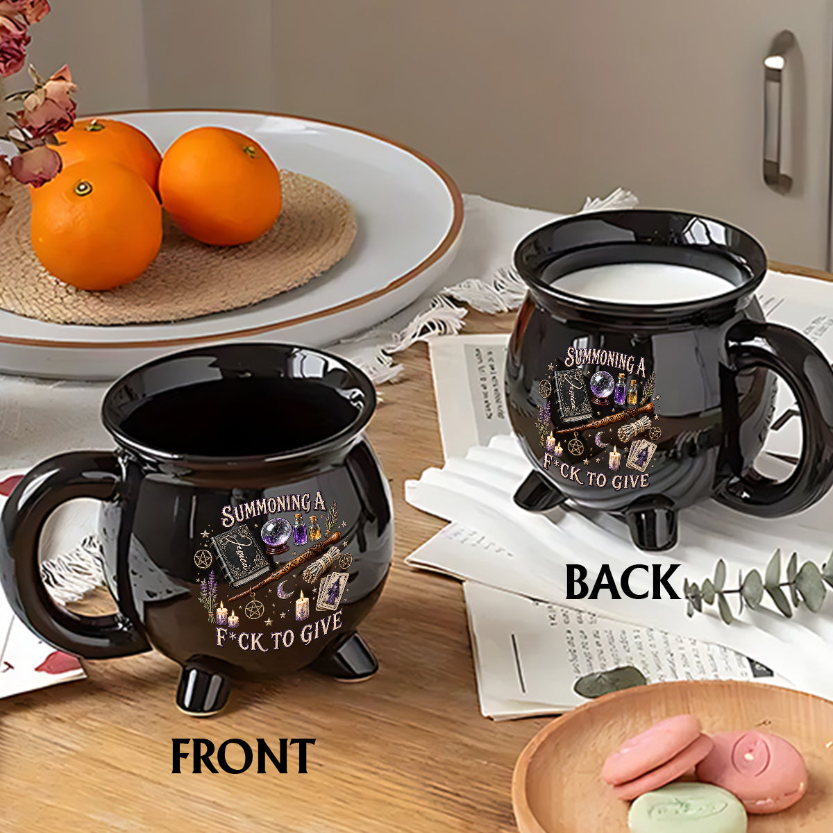 Summoning A Fck To Give - Personalized Witch Cauldron Mug