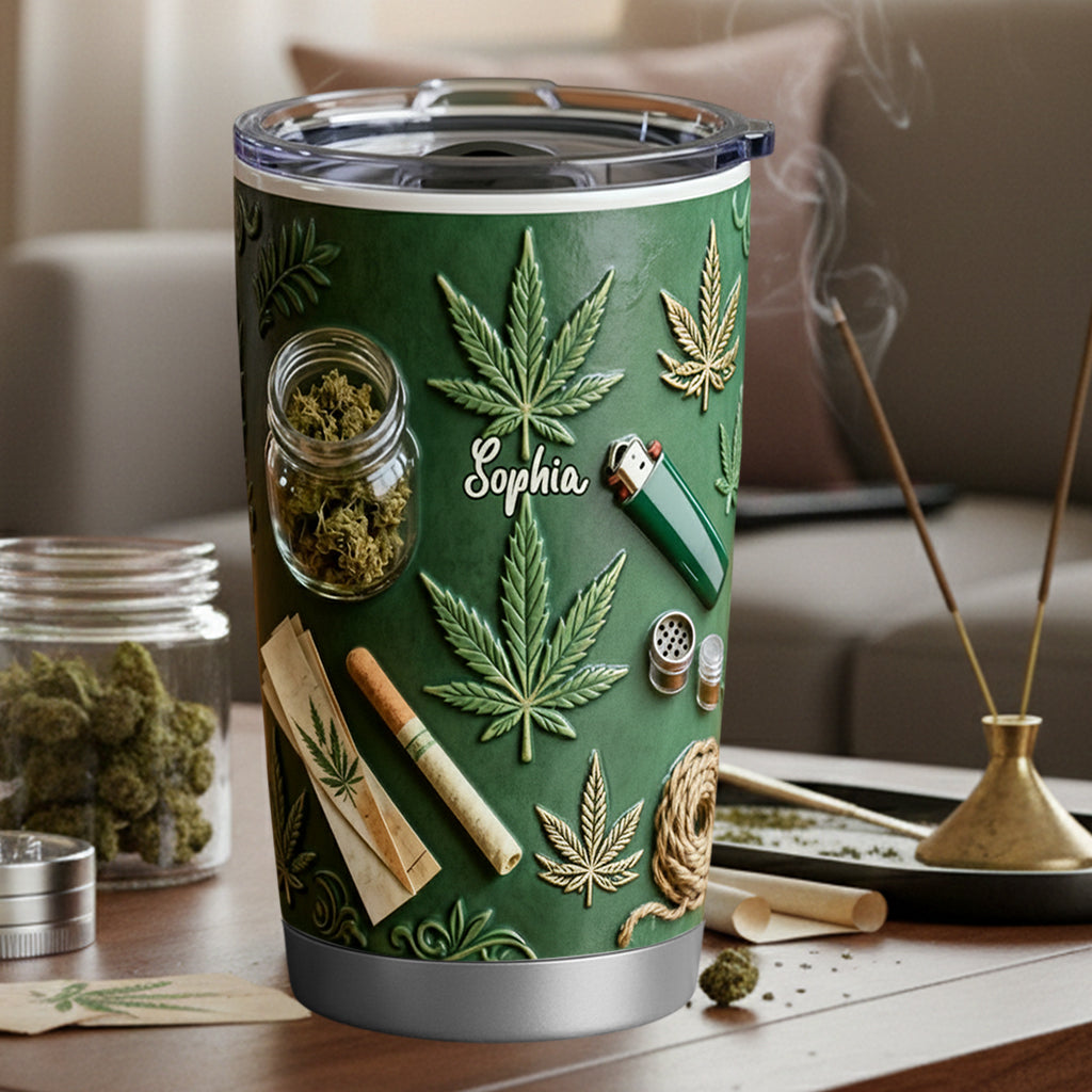 Green Magic Leaf - Personalized Weed Tumbler