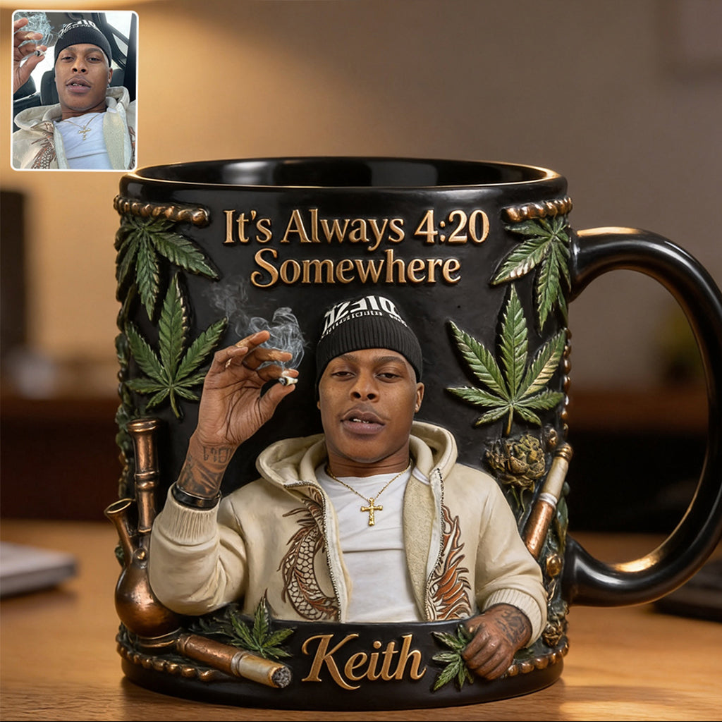 Le Meilleur Papa du Monde - Mug Accent Personnalisé & Sous-Verre