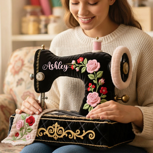 Perfect Gift For Sewing Lovers - Personalized Sewing Faux Fur Shaped Pillow