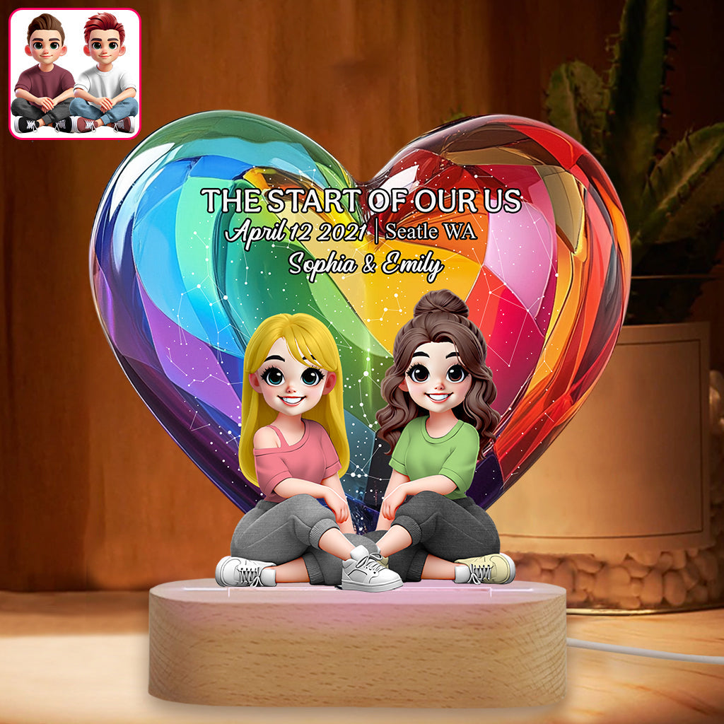 L'amour est l'amour - Plaque lumineuse personnalisée en forme de symbole de soutien LGBT