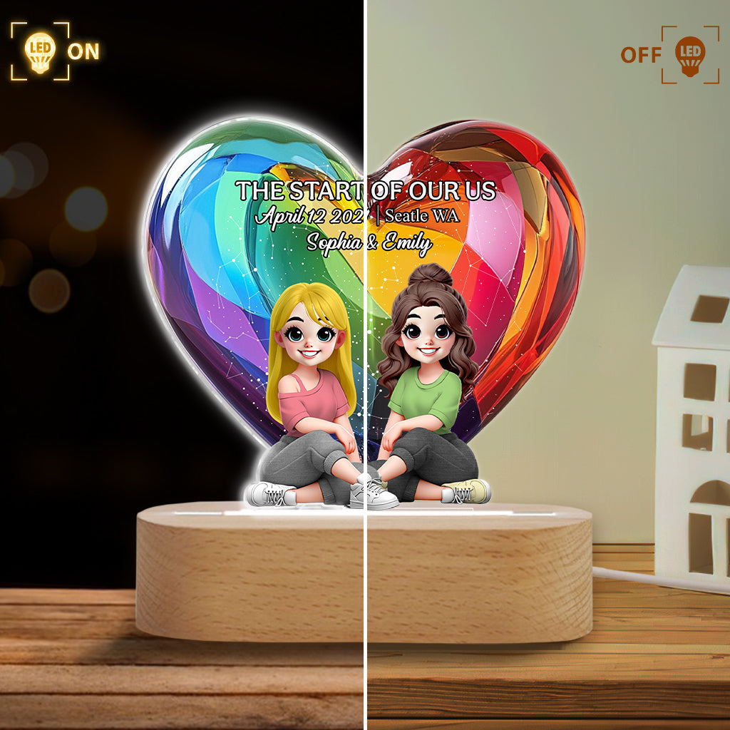 L'amour est l'amour - Plaque lumineuse personnalisée en forme de symbole de soutien LGBT