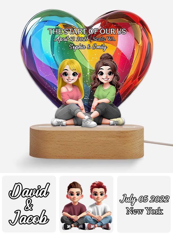 L'amour est l'amour - Plaque lumineuse personnalisée en forme de symbole de soutien LGBT