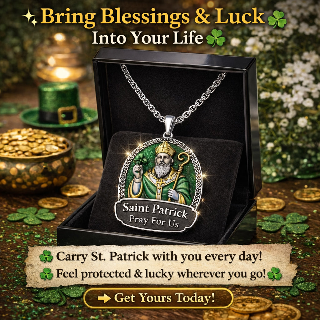 Collier pendentif en métal en forme de Saint-Patrick