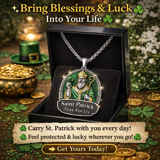 Collier pendentif en métal en forme de Saint-Patrick