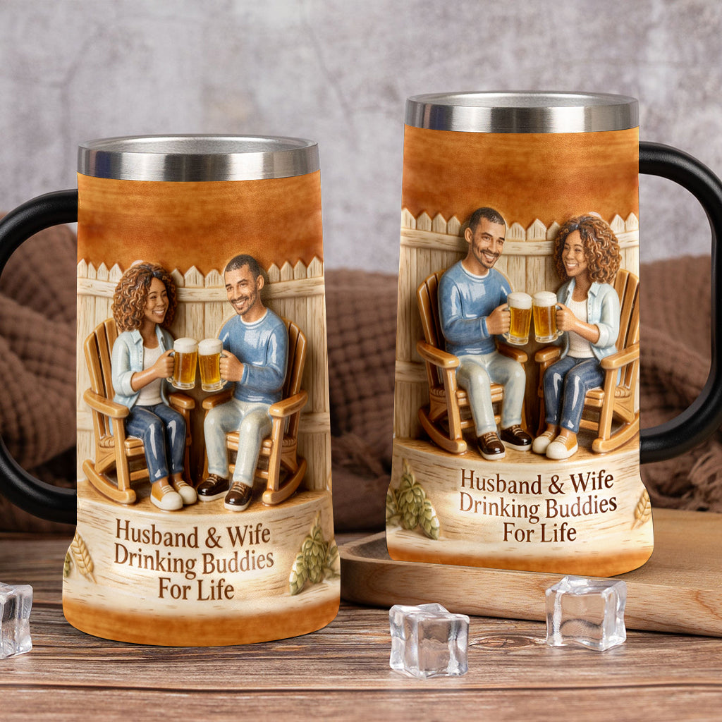 Chopine à bière personnalisée pour couple, à partir de n'importe quelle photo - Chope à bière personnalisée pour couple