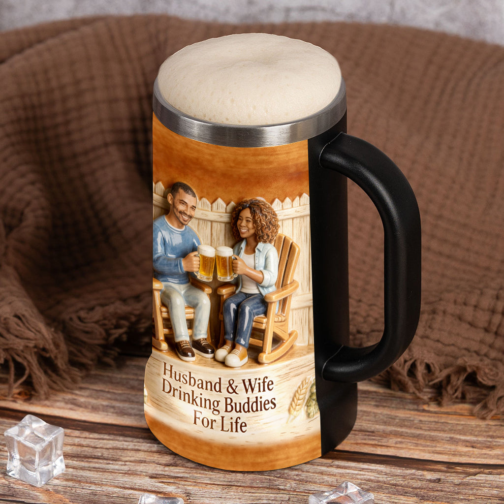Chopine à bière personnalisée pour couple, à partir de n'importe quelle photo - Chope à bière personnalisée pour couple